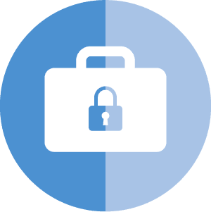 LiUNA job security icon of briefcase with padlock