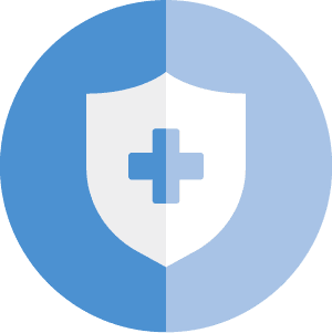 LiUNA membership perk of safety represented by shield with plus sign on it