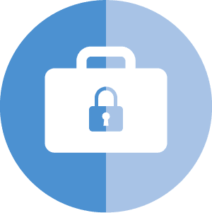 LiUNA job security icon of briefcase with padlock