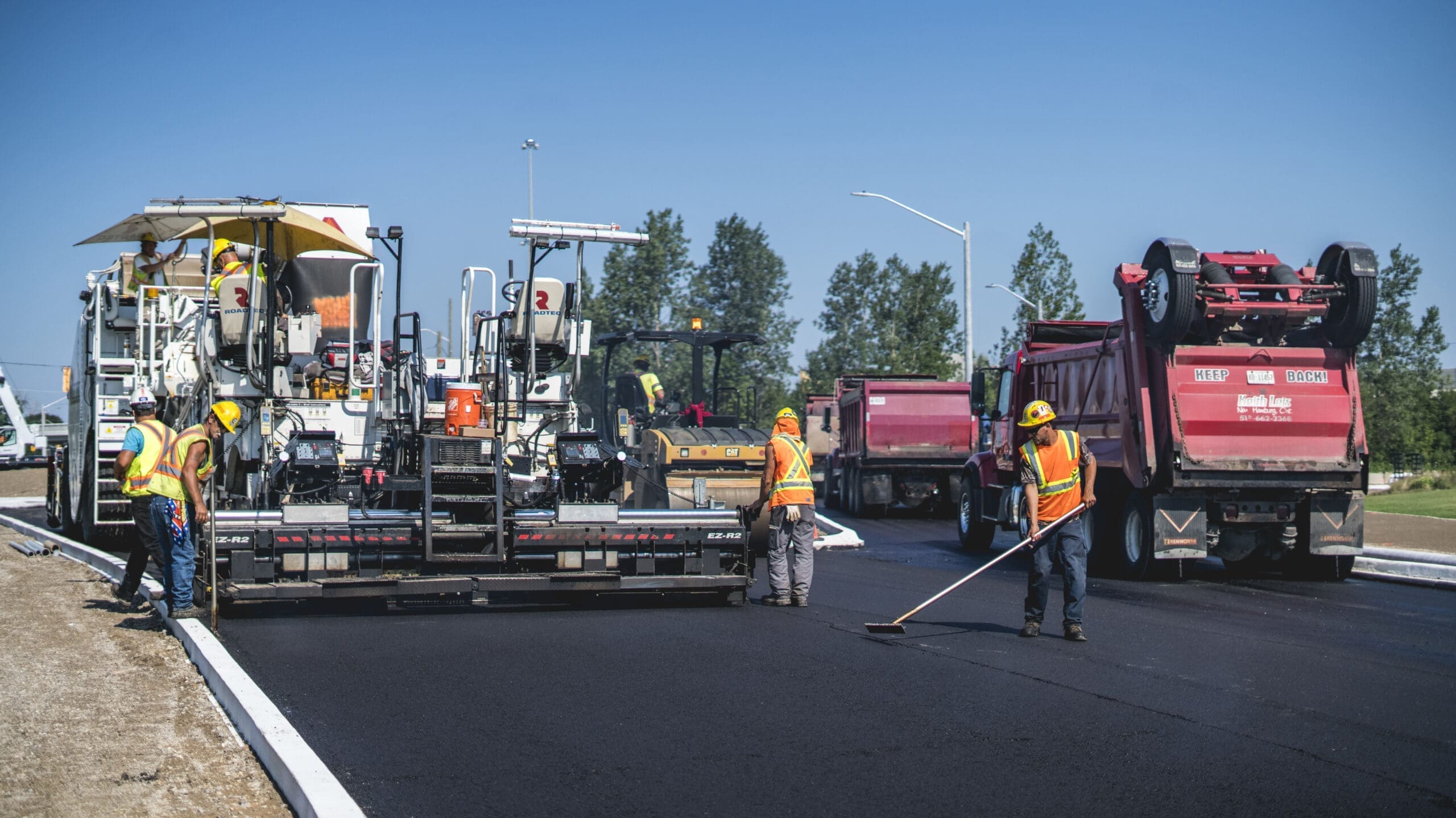 LiUNA Union workers working on a road